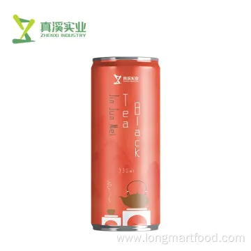 Low Fat 330ml Custom Aluminum Canned Jin Jun Mei Black Tea Drink